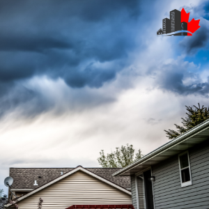 dark sky storm near home preventative water damage restoration